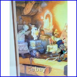 Framed Disney Pinocchio Jiminy Cricket production cel Art Print Wall Decor