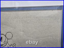 Framed Mickey Mouse ORIGINAL Production Drawing 1933 Giantland animated short