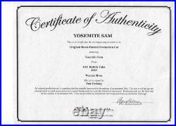 Friz Freleng Yosemite Sam Hand-painted Production Cel, Signed withCOA, 1982