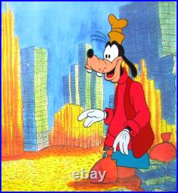 GOOFY Mickey Mouse dog WALT DISNEY money ORIGINAL ANIMATION PRODUCTION CEL