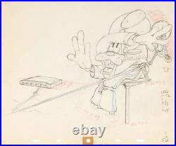 GOOFY PLAYING HARMONICA Mickey's Amateurs ACTION GAG DISNEY CEL DRAWING 1937
