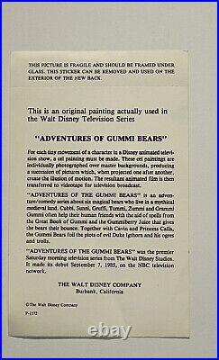 GUMMI BEARS (1985) Original Production Cel Disney Animation Art of Toadwart
