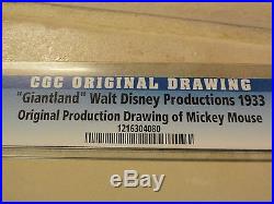 Giantland Walt Disney Productions Cel 1933, Original Drawing Of Mickey Mouse