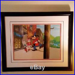 Goofy & Daisy Original, Hand Painted Production Cel/coa Framed was $2500