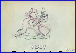 Goofy Tugboat Mickey 1940 Disney cel production Drawing