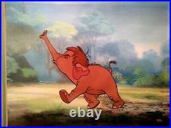 Hathi Jr. Elephant Disney Jungle Book 1967 Production Cel On Copy Bg, New Framed