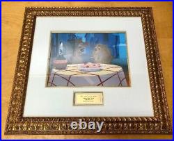 Iconic Lady and the Tramp Bella Notte Framed 1955 Production Cels Hand Painted