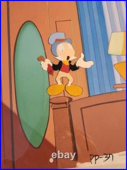 JIMINY CRICKET DISNEY 1970'S ANIMATION PRODUCTION CEL WithPRODUCTION BACKGROUND