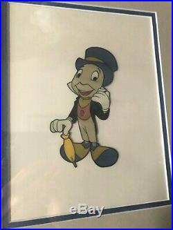 Jiminy Cricket Art Corner Vintage Original 1950s Production Disney Cel FRAMED