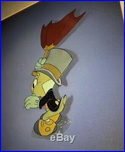 Jiminy Cricket Courvoisier production cel Disney Pinocchio VINTAGE