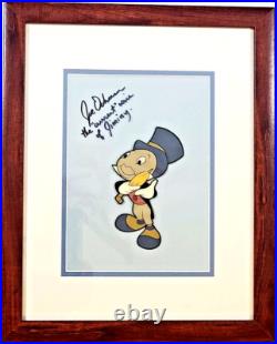 Jiminy Cricket Disney Original Production cel Art Corner Set Up signed voice
