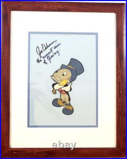 Jiminy Cricket Disney Original Production cel Art Corner Set Up signed voice