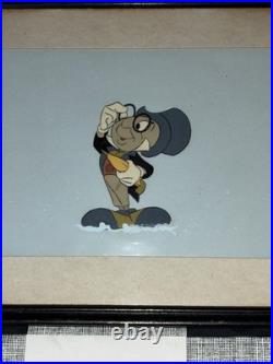 Jiminy Cricket Original Disney Art Corner Production Animation Cel Jiminy Cricket Original Disney Art Corner Production Animation Cel