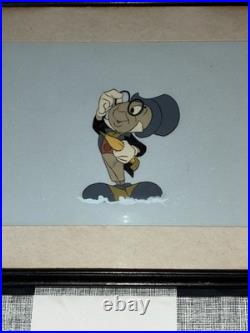 Jiminy Cricket Original Disney Art Corner Production Animation Cel