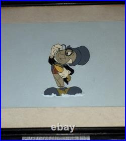Jiminy Cricket Original Disney Art Corner Production Animation Cel
