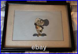 Jiminy Cricket Original Disney Art Corner Production Animation Cel Jiminy Cricket Original Disney Art Corner Production Animation Cel