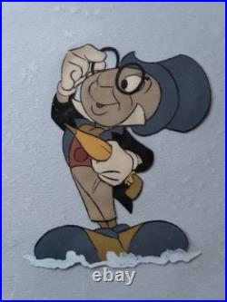 Jiminy Cricket Original Disney Art Corner Production Animation Cel