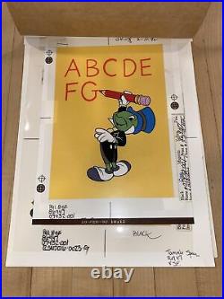 Jiminy Cricket Walt Disney Original Artist Animation Production Cel Pinocchio