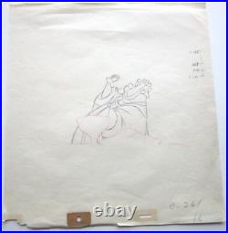 KING HUBERT 1959 SLEEPING BEAUTY Walt Disney ORIGINAL PRODUCTION cel DRAWING