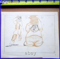 LAUREL HARDY 1938 WALT DISNEY ORIGINAL PRODUCTION cel DRAWING STORYBOARD comedy