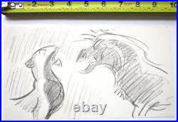 LION KING 1994 SCAR SARABI Disney ORIGINAL PRODUCTION STORYBOARD cel DRAWING LION KING 1994 SCAR SARABI Disney ORIGINAL PRODUCTION STORYBOARD cel DRAWING