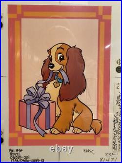 Lady And The Tramp withPresent Walt Disney Original Animation Production Cel Art