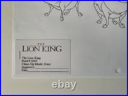 Lion King 1994 Pumbaa Walt Disney Original Production Animation Drawing