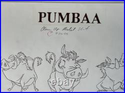 Lion King 1994 Pumbaa Walt Disney Original Production Animation Drawing