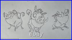 Lion King 1994 Pumbaa Walt Disney Original Production Animation Drawing