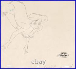 Little Mermaid Ariel Disney TV Production Animation Cel n Drawing 1992-94 19 C-A