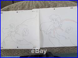 Little Mermaid Ariel cel drawing Disney 10 production drawings