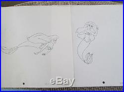 Little Mermaid Ariel cel drawing Disney 10 production drawings