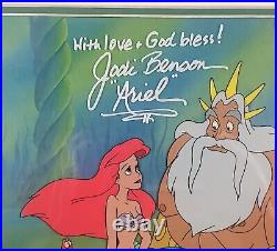 Little Mermaid Disney production cel Ariel father Triton SIGNED Beckett COA