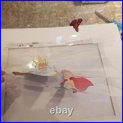 Little Mermaid Disney production cel Ariel father Triton SIGNED Beckett COA