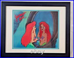 Little Mermaid Disney production cel Red hair Mirror Ariel SIGNED JSA COA