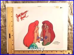 Little Mermaid Disney production cel Red hair Mirror Ariel SIGNED JSA COA