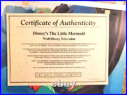 Little Mermaid Disney production cel Red hair Mirror Ariel SIGNED JSA COA