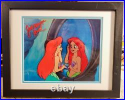Little Mermaid Disney production cel Red hair Mirror Ariel SIGNED JSA COA