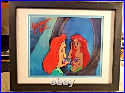 Little Mermaid Disney production cel Red hair Mirror Ariel SIGNED JSA COA
