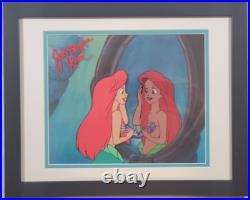 Little Mermaid Disney production cel Red hair Mirror Ariel SIGNED JSA COA