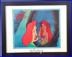 Little Mermaid Disney production cel Red hair Mirror Ariel SIGNED JSA COA
