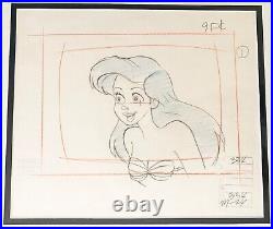 Little Mermaid TV Ariel Walt Disney Production Cel Layout Drawing 1992-4 Framed