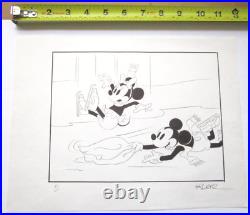 MICKEY + MINNIE MOUSE WALT DISNEY ORIGINAL PRODUCTION cel DRAWING Ice Skating