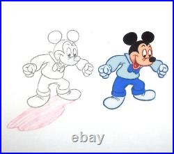 MICKEY MOUSE 1980's WALT DISNEY ORIGINAL PRODUCTION CEL + DRAWING bowtie