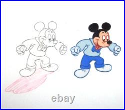MICKEY MOUSE 1980's WALT DISNEY ORIGINAL PRODUCTION CEL + DRAWING bowtie