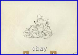 MICKEY MOUSE DONALD DUCK MOTORCYCLE Dognapper DISNEY PRODUCTION CEL DRAWING 1934