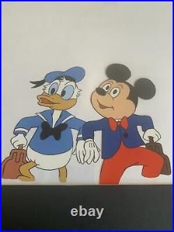 MICKEY MOUSE & Donald Duck Hand Painted PRODUCTION ANIMATION Cartoon Art CEL COA