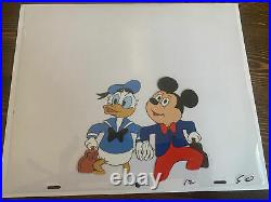 MICKEY MOUSE & Donald Duck Hand Painted PRODUCTION ANIMATION Cartoon Art CEL COA