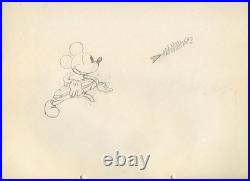 MICKEY MOUSE HOLDING SANDWICH Building a Building GREAT DISNEY CEL DRAWING 1933
