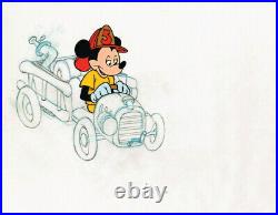 MICKEY MOUSE Hasbro Toy TV Commercial Production Used Animation Cel FIRE TRUCK